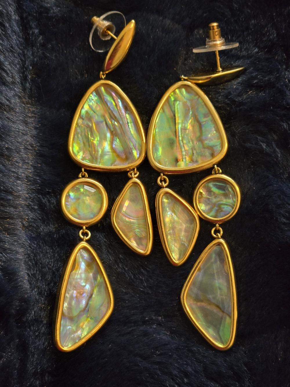 *EUC* Kendra Scott Gold-Tone Iridescent Abalone Drop Earrings And Pendant